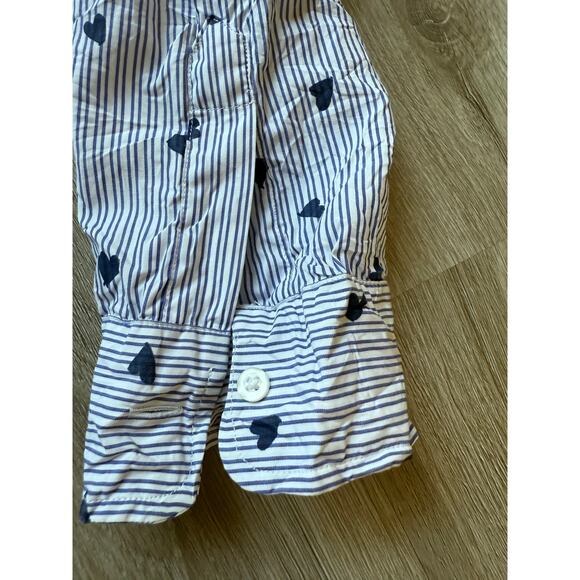 Frank and Eileen Modal Heart Print Stripes Shirt, Button Up, Women's size small - Picture 6 of 8